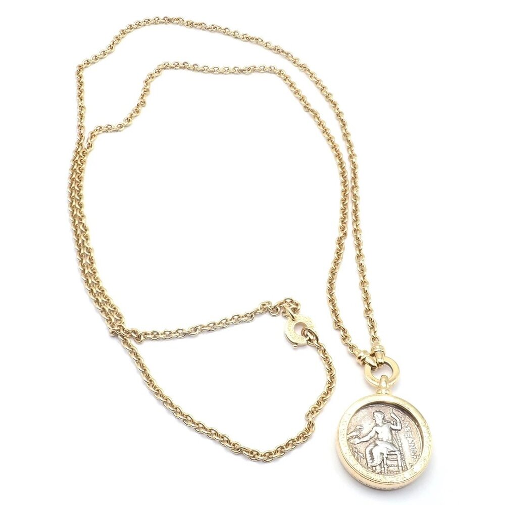 Rare! Bvlgari Bulgari 18k Yellow Gold Antique Coin Monete 38" Long Link Necklace - Picture 11 of 15